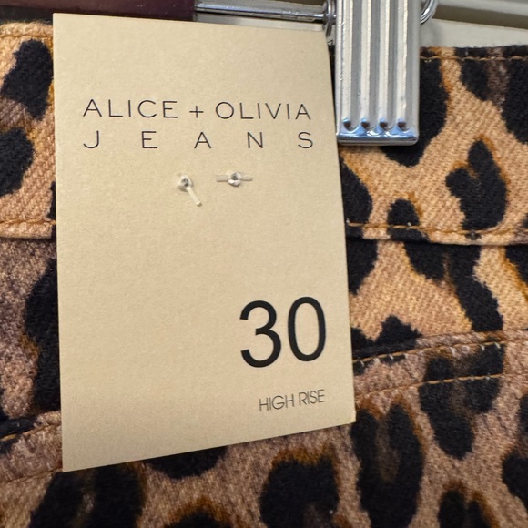 NWT Alice + Olivia Leopard Print Wide-Leg Wezzy Jeans size 30 - Picture 6 of 16